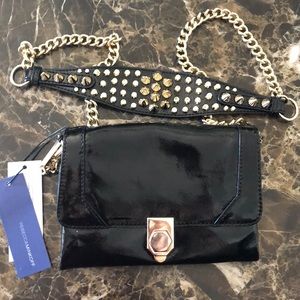 Jax studded patent leathr crossbody/minibag/clutch
